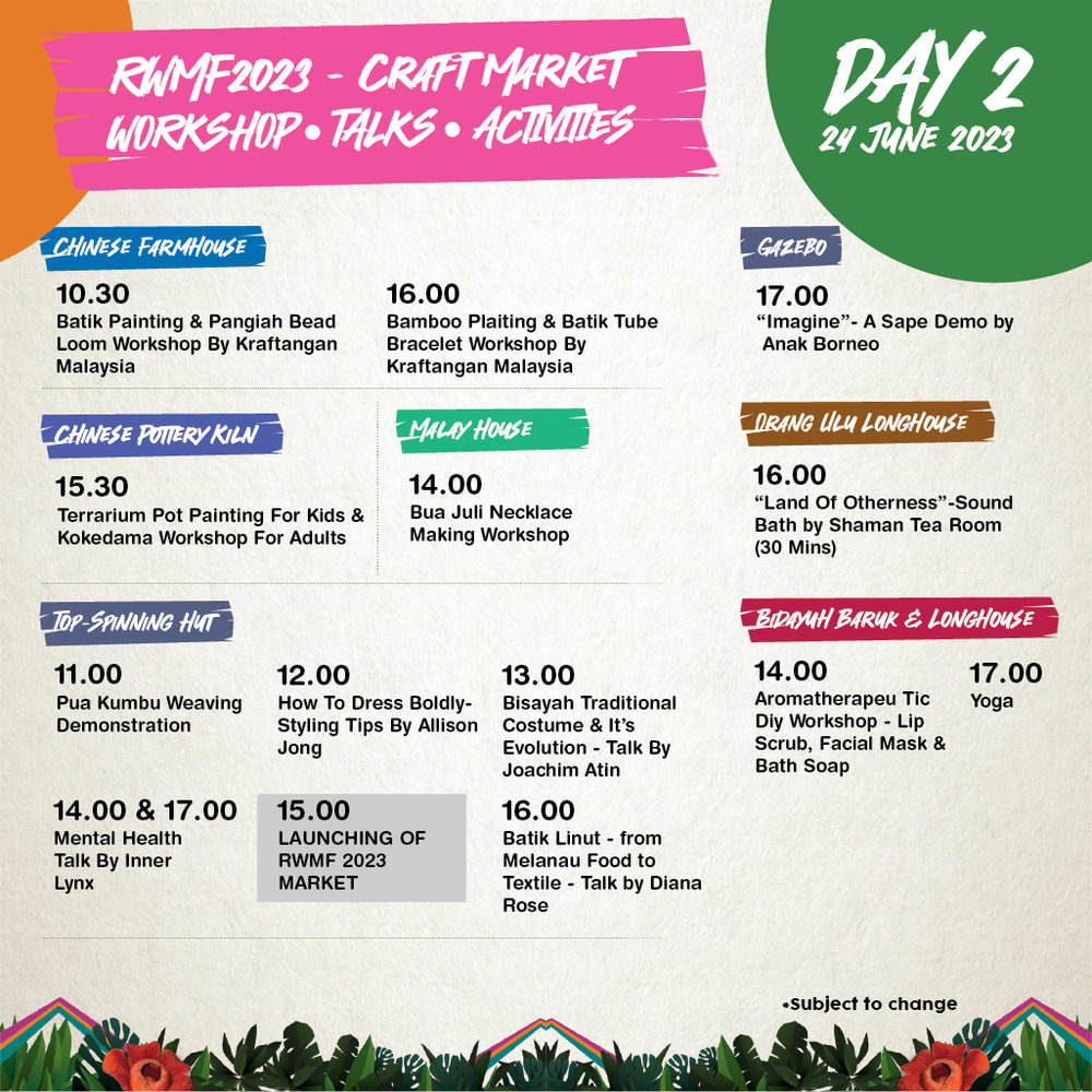 RWMF2023 Day 2 activities & workshops