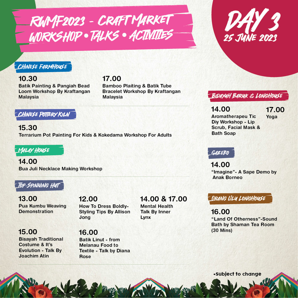 RWMF2023 Day 3 activities & workshops