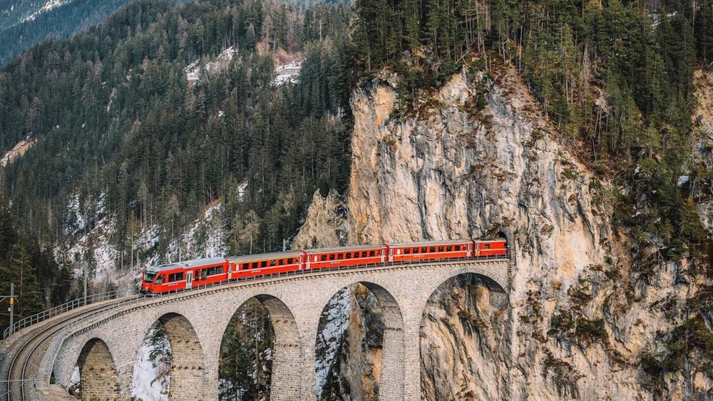 The Landwasser Viaduct is an iconic part of the Bernina Express route! Credits: @marc_nouss on Instagram