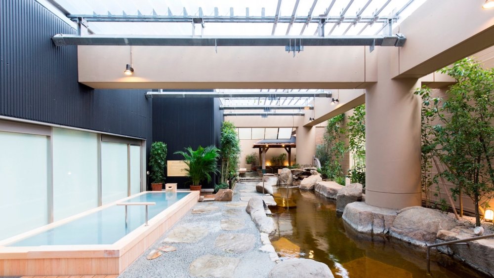 an indoor hot spring