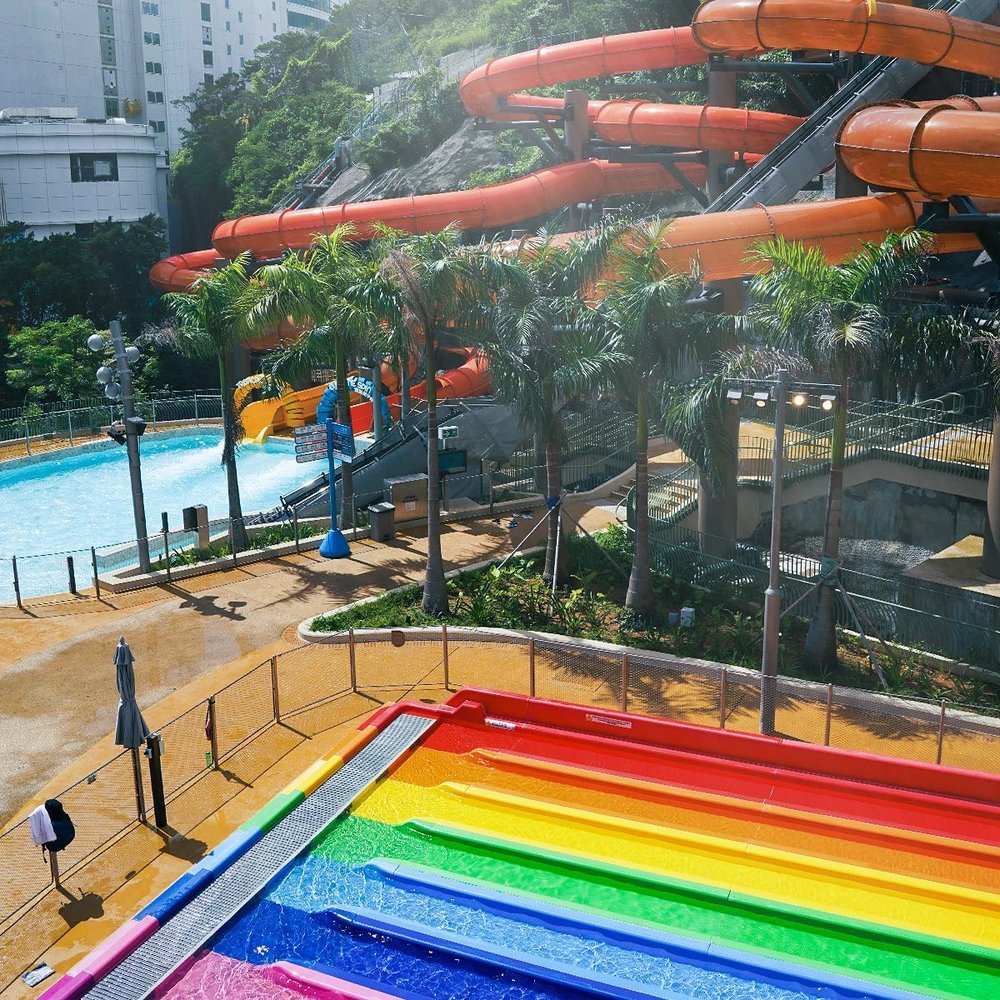 Water World Ocean Park Hong Kong colorful slide