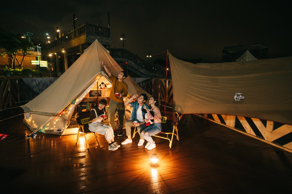 A group of friend in a camping