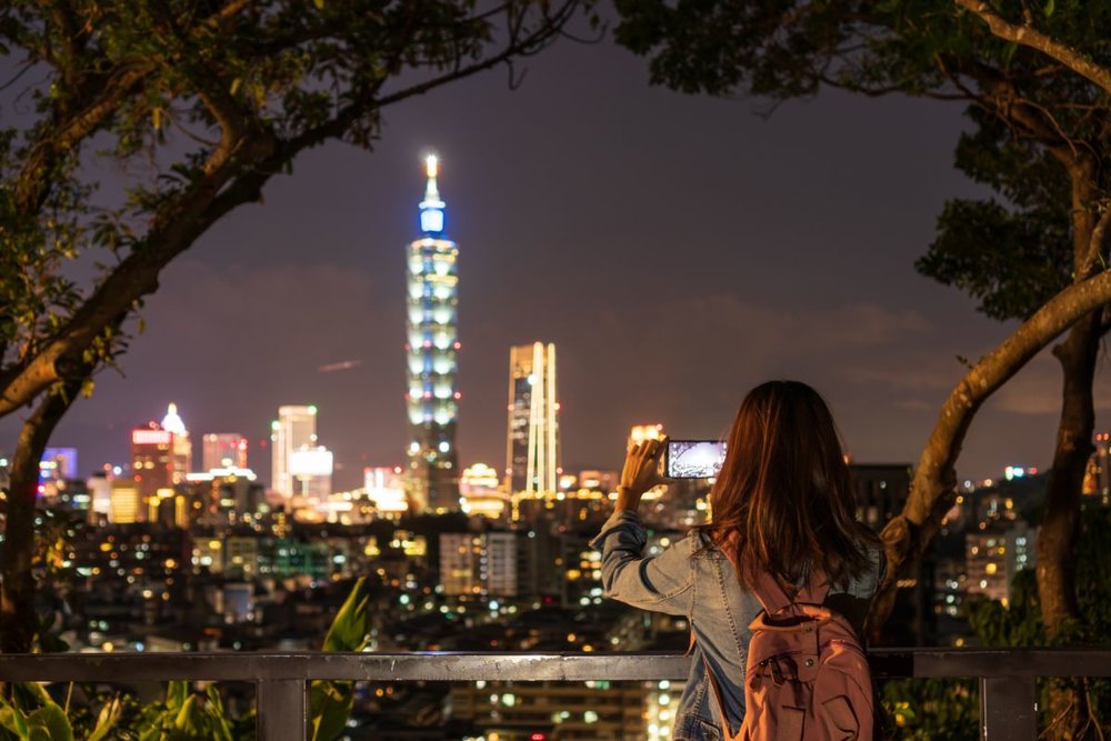 young traveler in taipei city