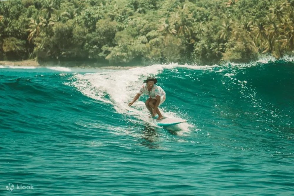A man surfing
