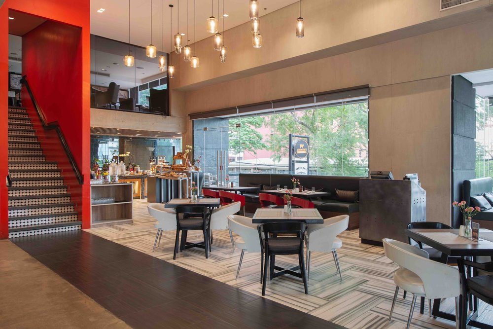 Interior of the lobby cafe