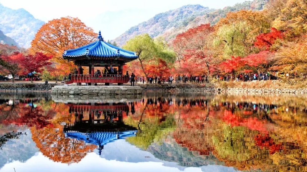 Temple with a reflection in the water