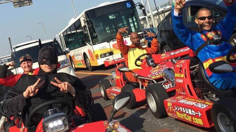 People go-karting in Okinawa