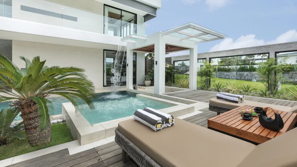 Villa NVL Canggu is a luxury modern in style, yet infused with tropical warmth.  Credits: Klook