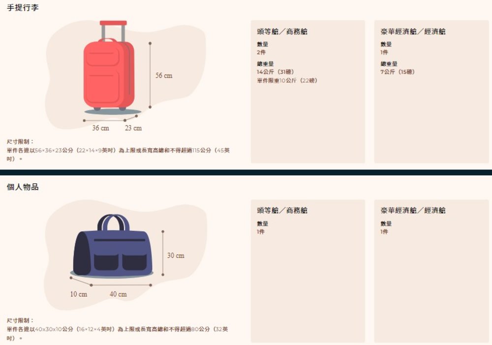 星宇航空隨身行李