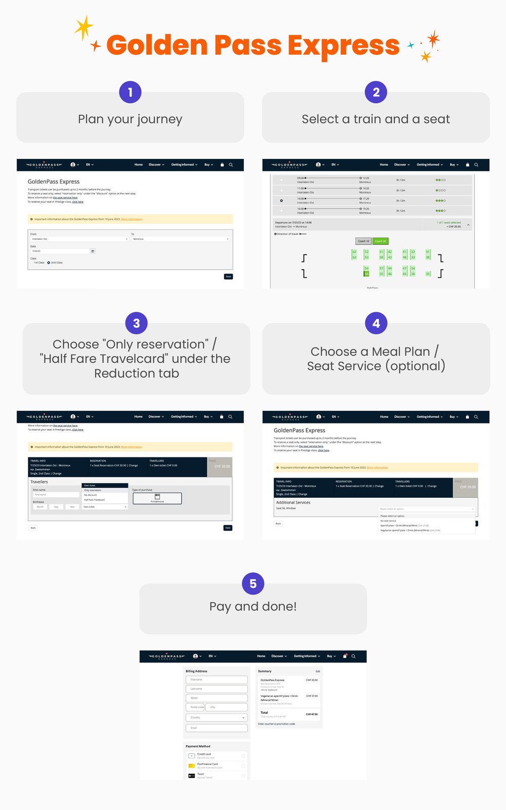 Golden Pass Express - How to Reserve Seats