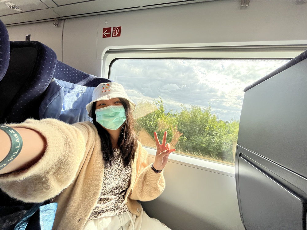 eurail hannah on train 