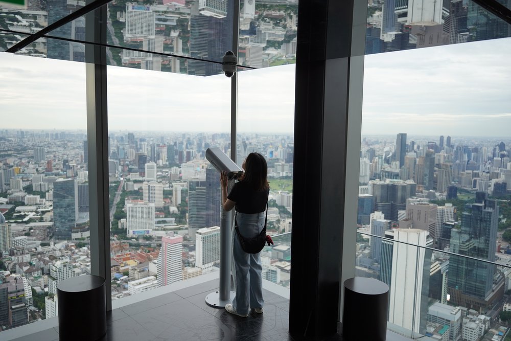 Woman with a telescope