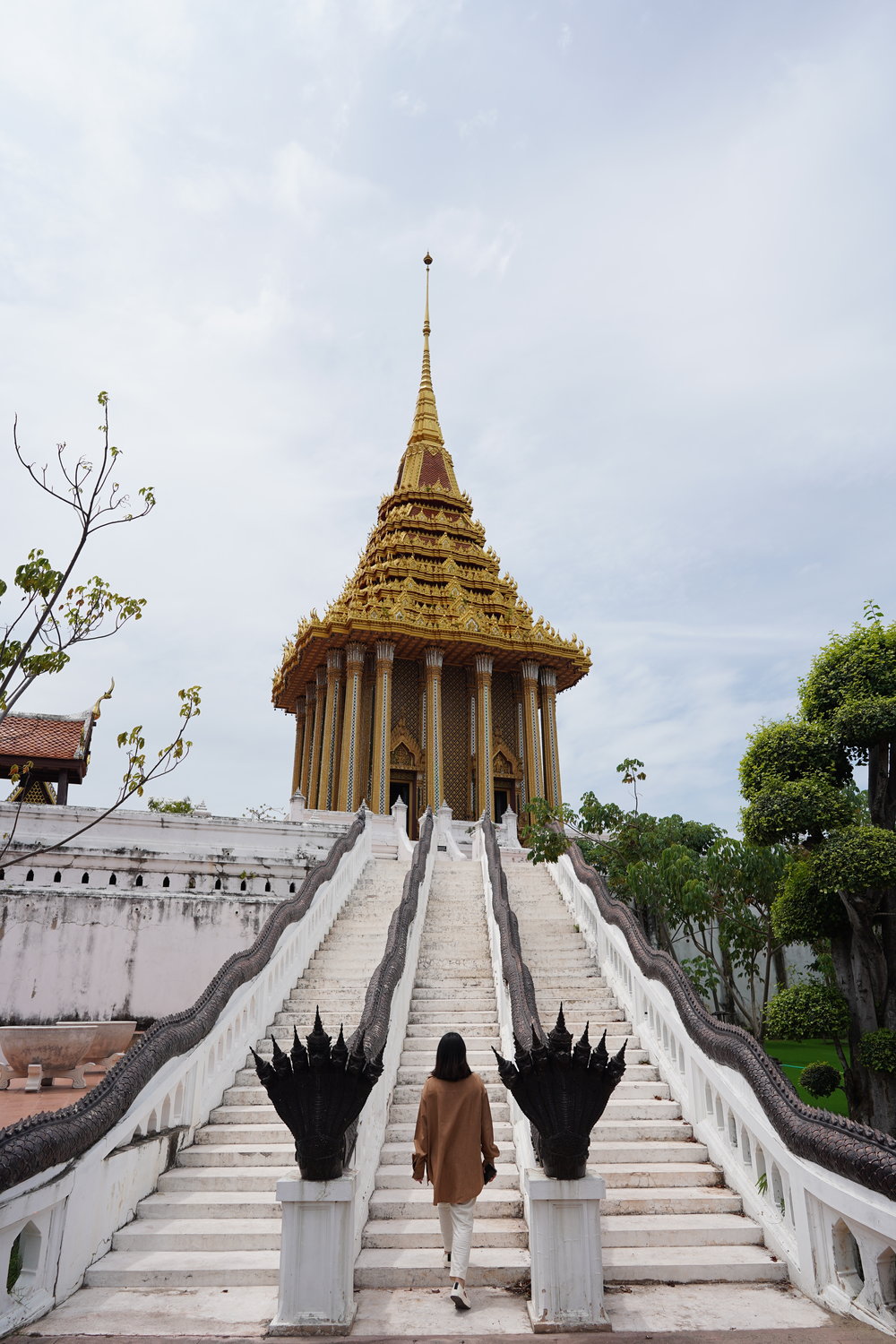 Woman walking up the stairs