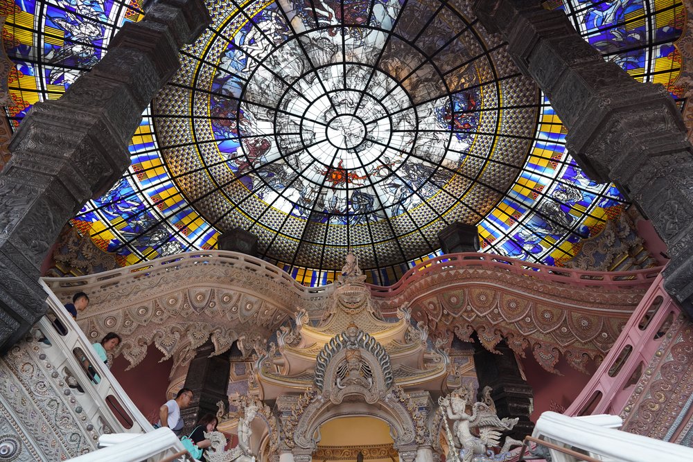 Glass ceiling inside a museum