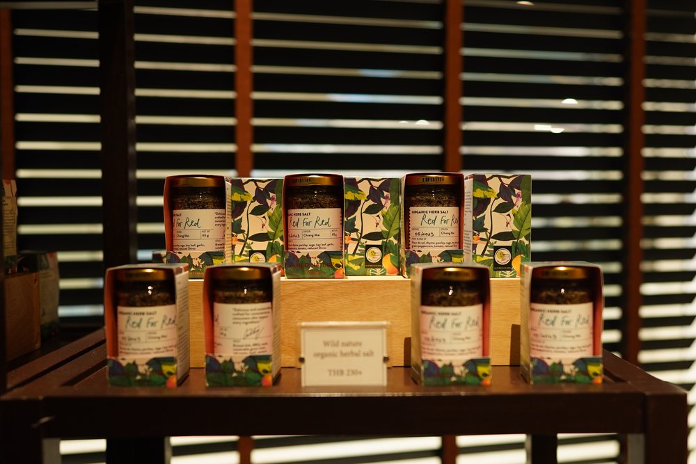 Jars of salt on display
