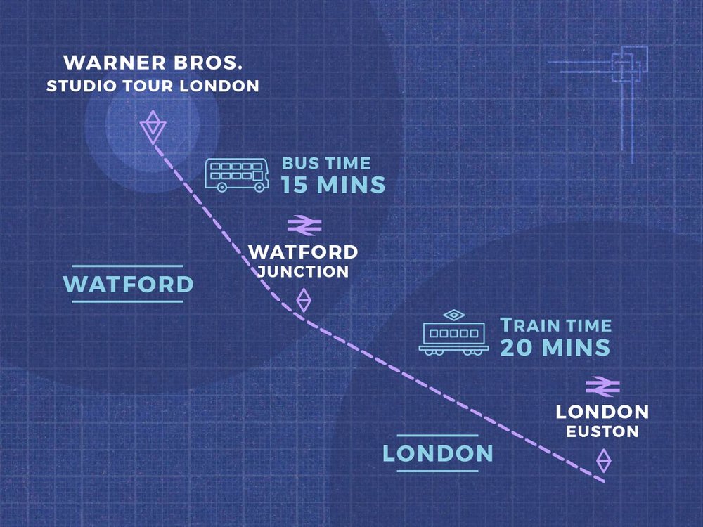 warner bros london　direction 行き方 map