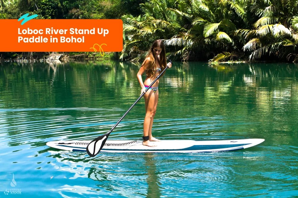 Girl in a paddle board