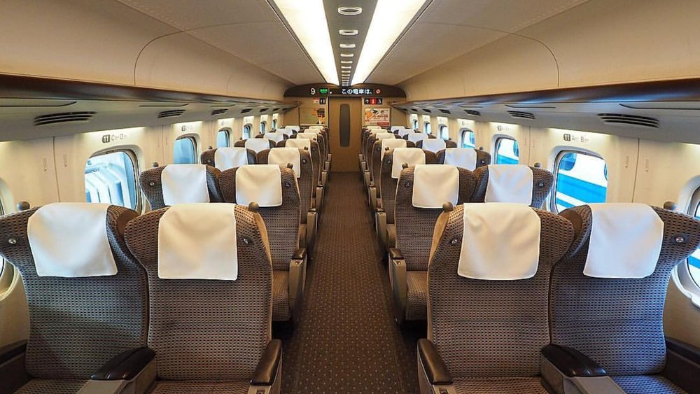 Interior of a Japan bullet train