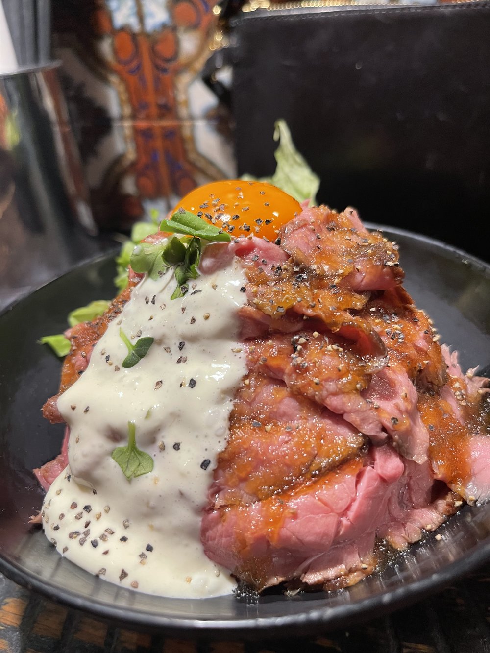 beef dish with egg in japan