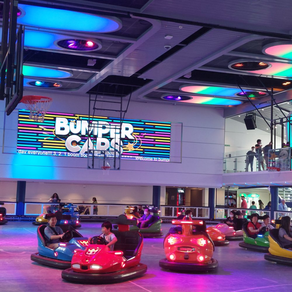 bumper cars onboard a cruise ship