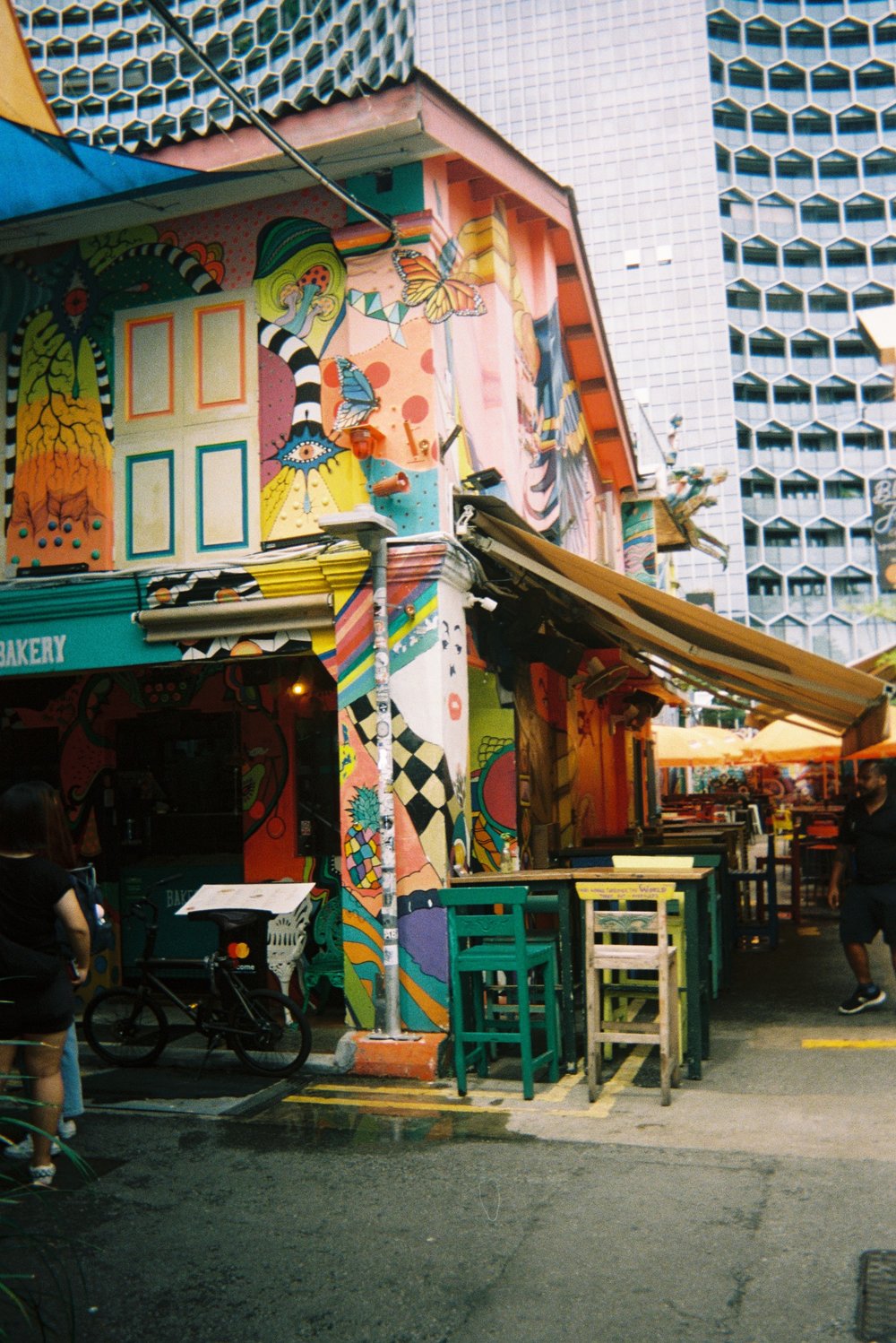 Colorful wall in Haji Lane