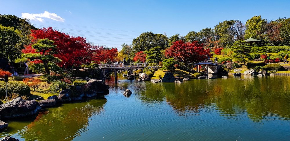 Daisen Park Pond in Autumn