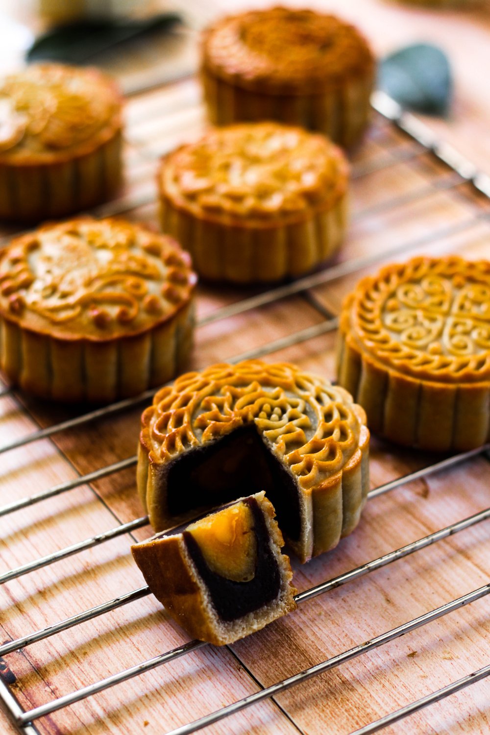 Mooncakes on a table