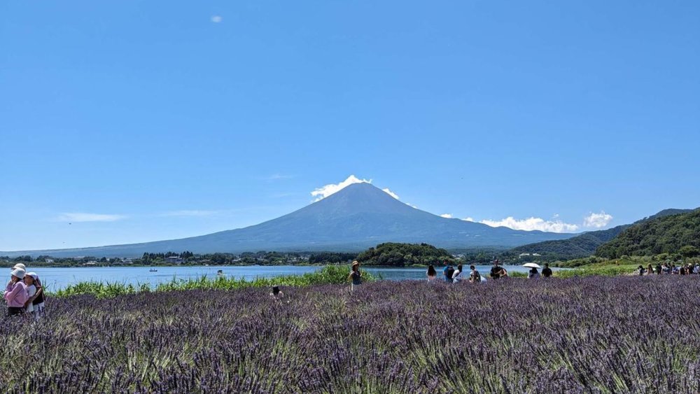 Mount Fuji from Lake Motosu. Image credits to Angela