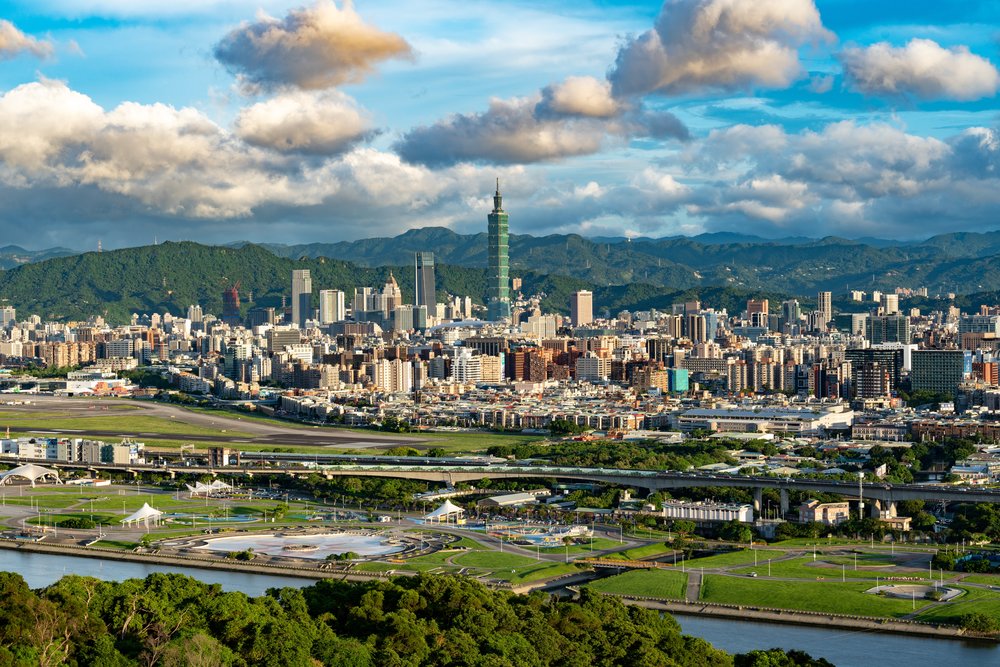 Taipei City at sunset
