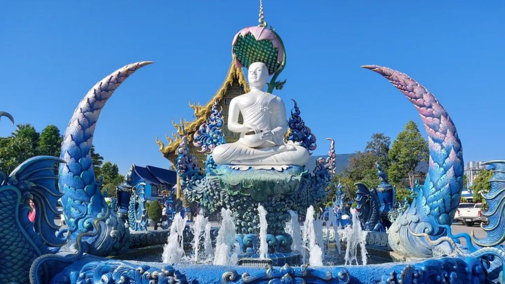 Admire the grand entrance that greets you upon arriving at The Blue Temple. Credits to @cpamixart on Instagram