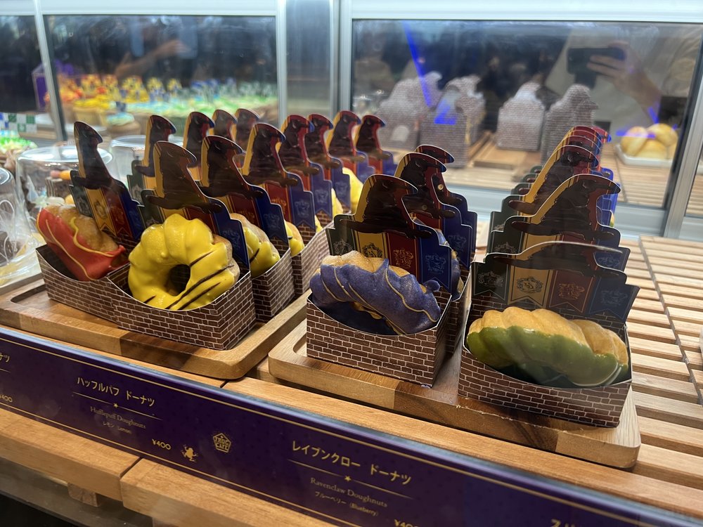 Colorful doughnuts on display