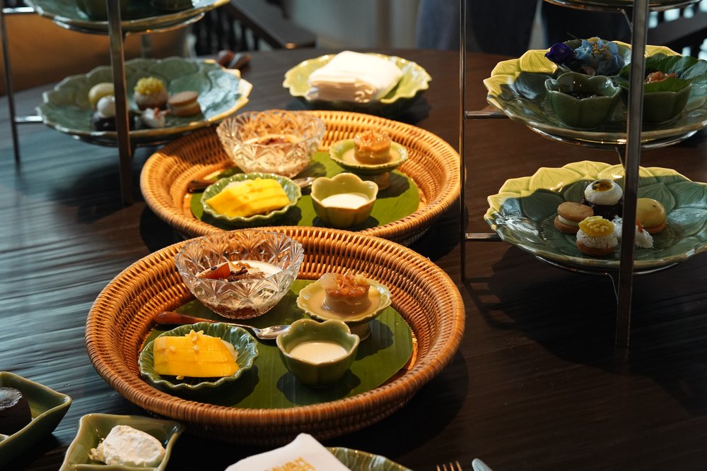 Different types of finger food on a table