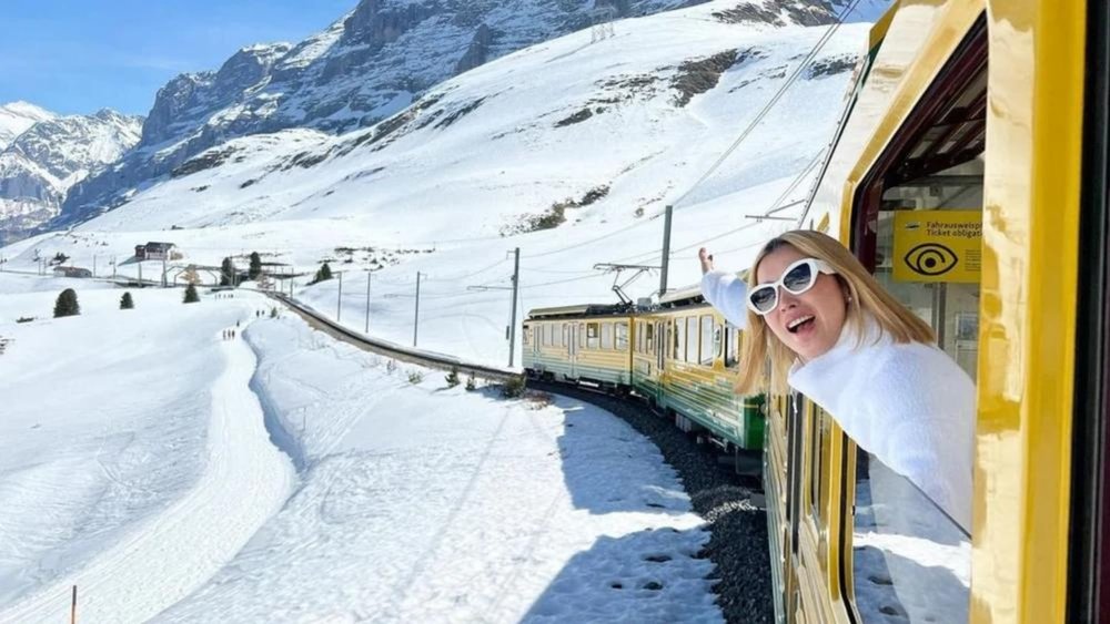 You can ride the train all the way to Jungfraujoch. Credit: @junnniieeee on Instagram