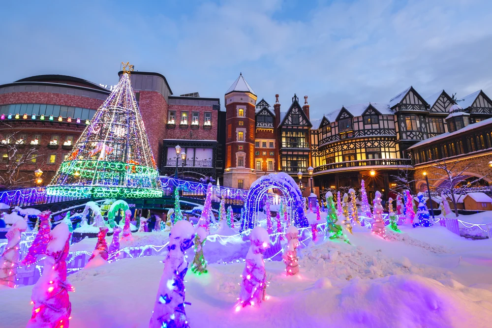 Sapporo Snow Festival at night