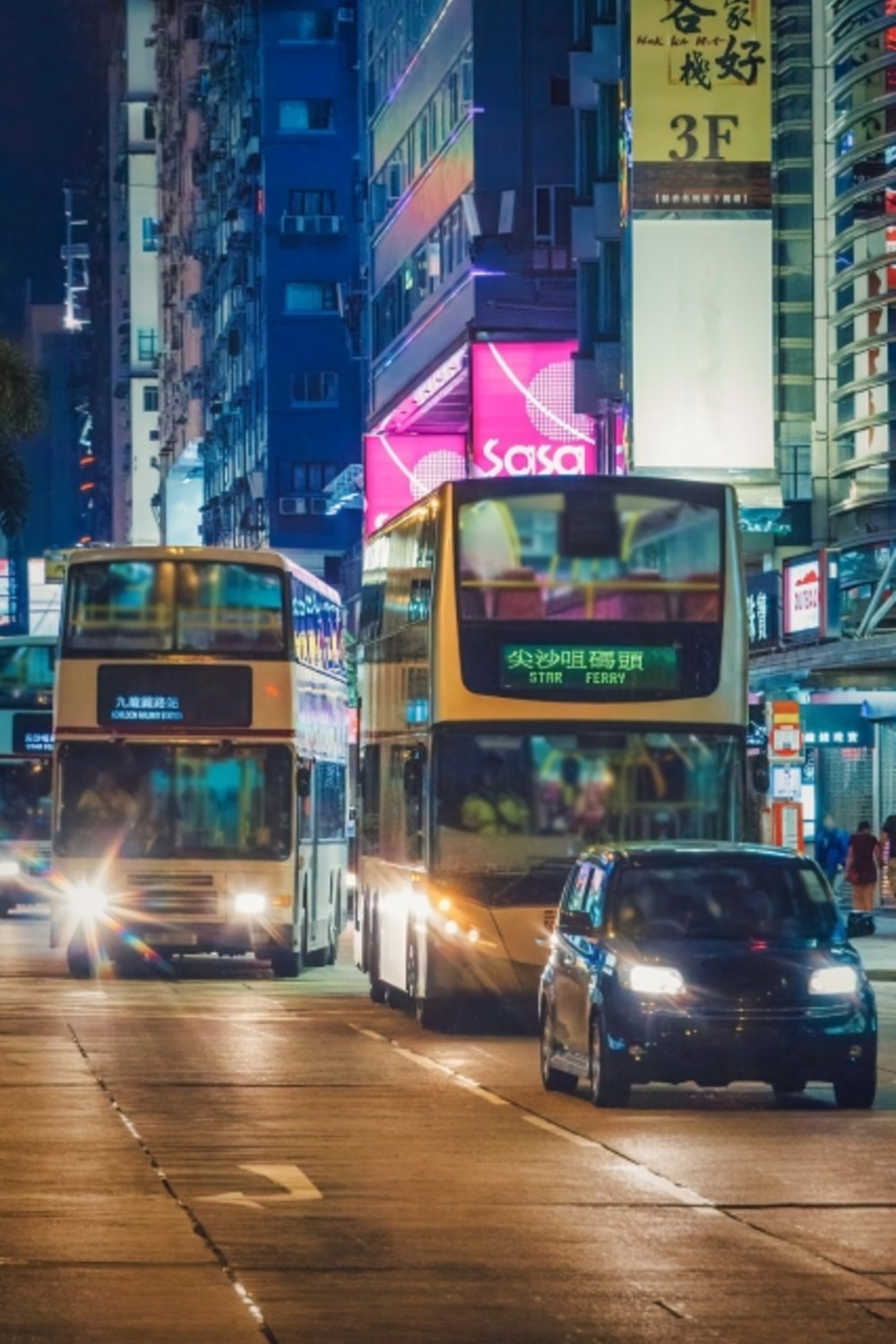 HK ビクトリアピーク 香港名物2階建てバス