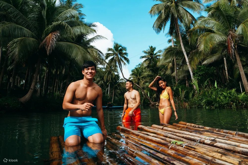 Tourist swimming in Maasin River