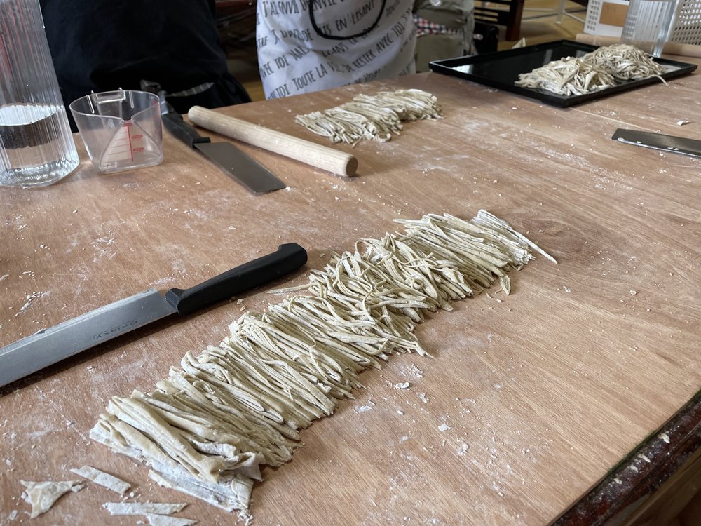 freshly cut noodles