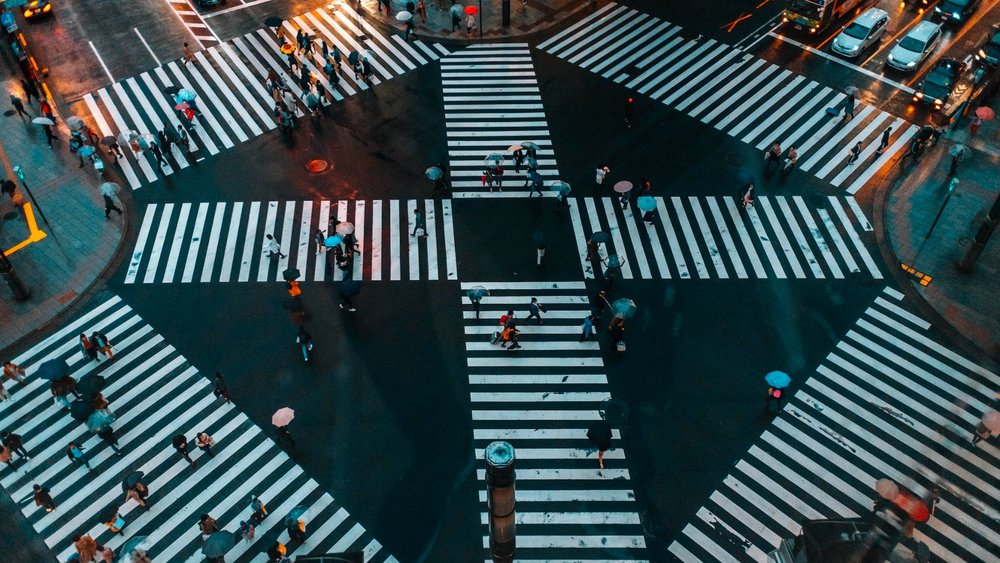 The view from above of the famous Shibuya Crossing. Credits: Hafeisi on Pexels