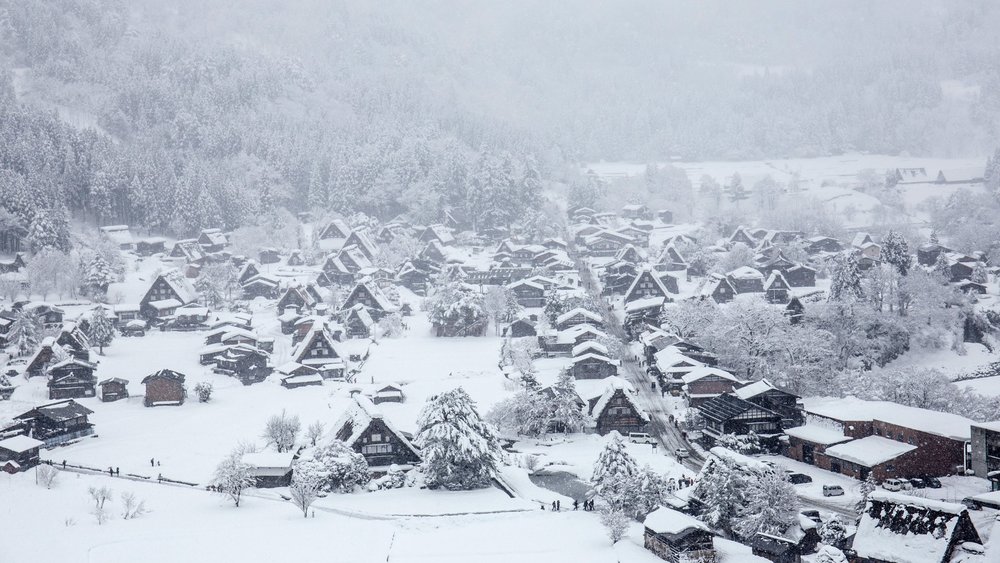 Japan's snowy villages are a must-see for snow enthusiasts. Credits: Sam Lee on Unsplash