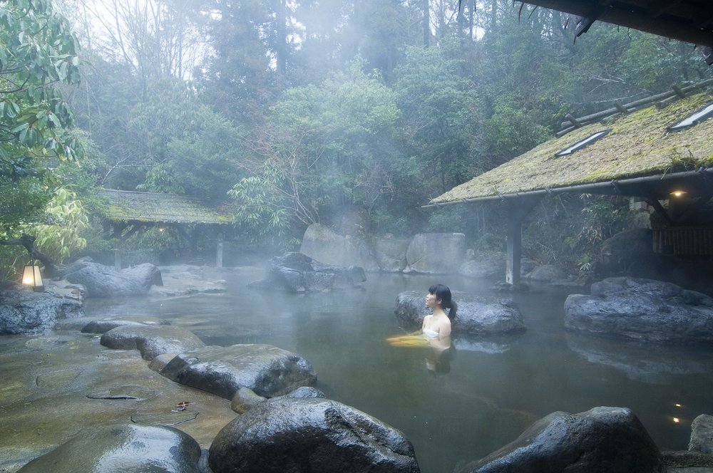 Woman in an onsen