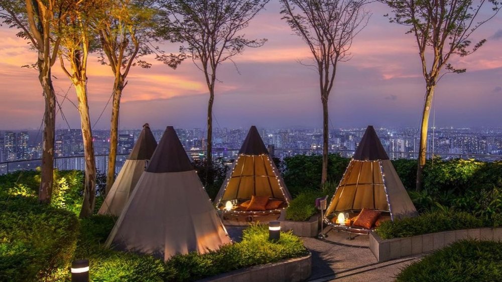 Adorable teepee huts and majestic views await at Mr Stork. Credits to @andazsingapore on Instagram.