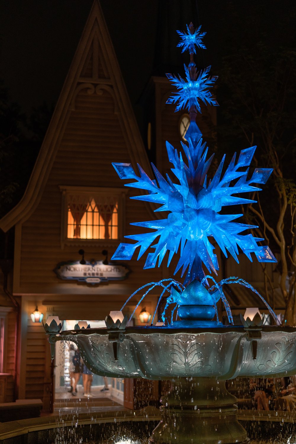 Snowflake in the fountain