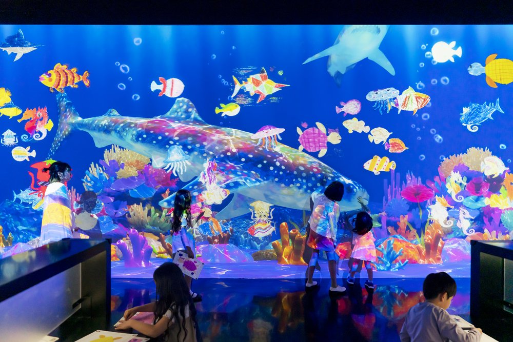 an interactive art installation of an aquarium