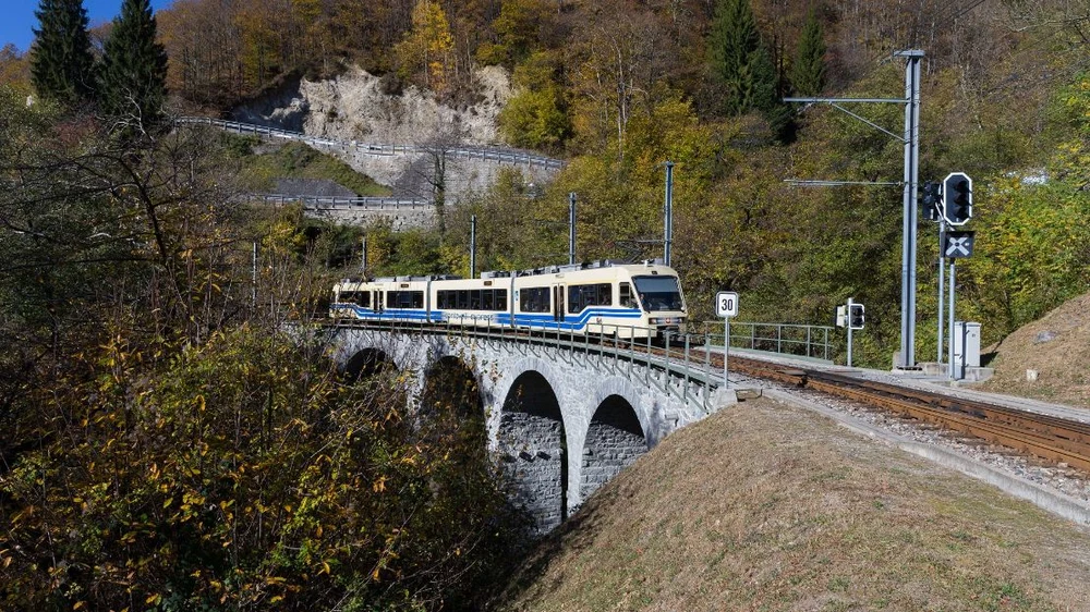 Centovalli Railway scenic train in Switzerland