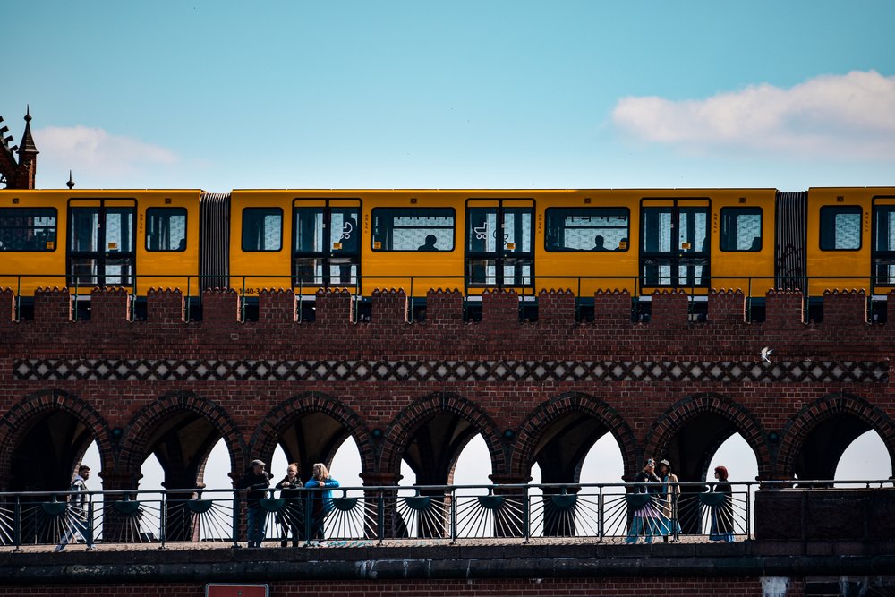 A yellow train
