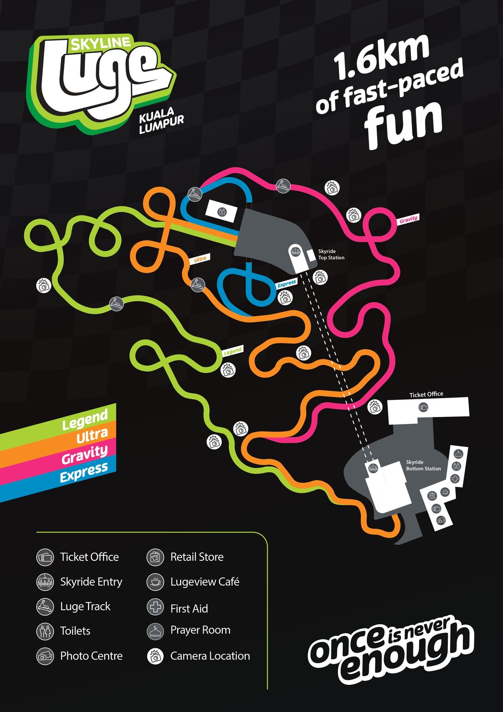 Skyline Luge Gamuda Gardens Luge Track Map