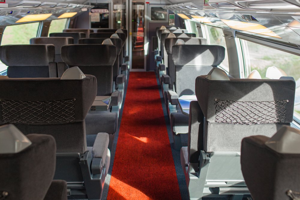Interior of a SNCF train, 1st class