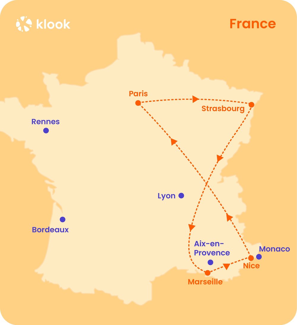 an itinerary of france by rail