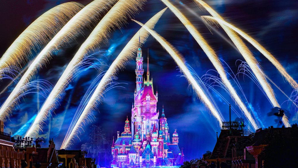 Fireworks show in front of the castle