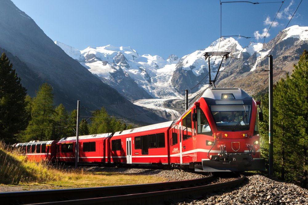 sbb train traveling through switzerland